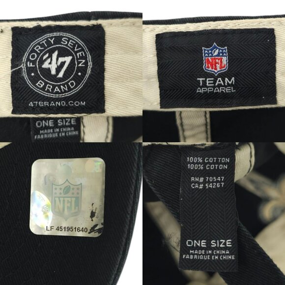 New Orleans Saints Patch NFL Apparel Strapback Cap 47 Brand Trucker Baseball Hat - Picture 8 of 13